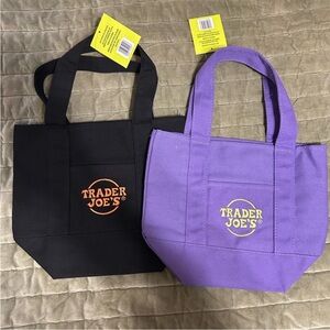 Trader Joe’s Black and Purple Tote Bags-set of 2